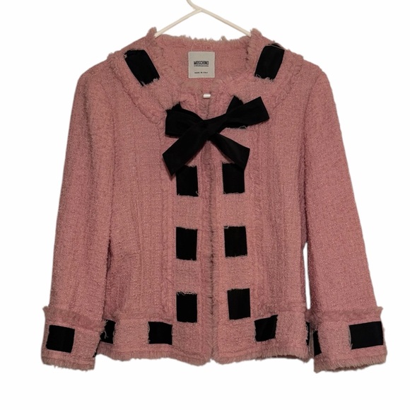 Moschino Cheap and Chic pink and black tweed jacket - Picture 3 of 14
